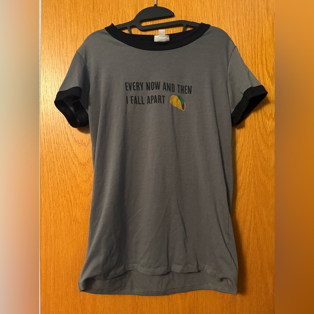 LuLaRoe Gray and Black Short Sleeve Tee